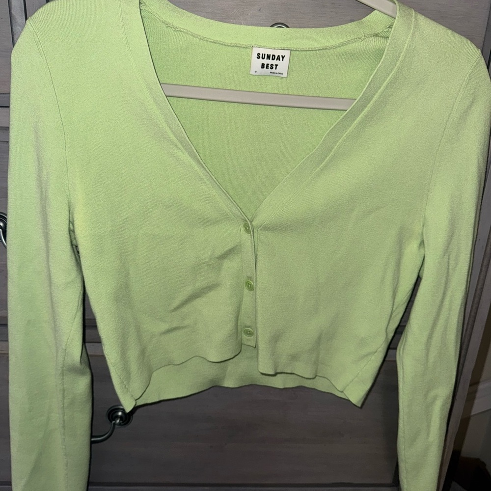 Sunday Best Mint Green Button Down cardigan top